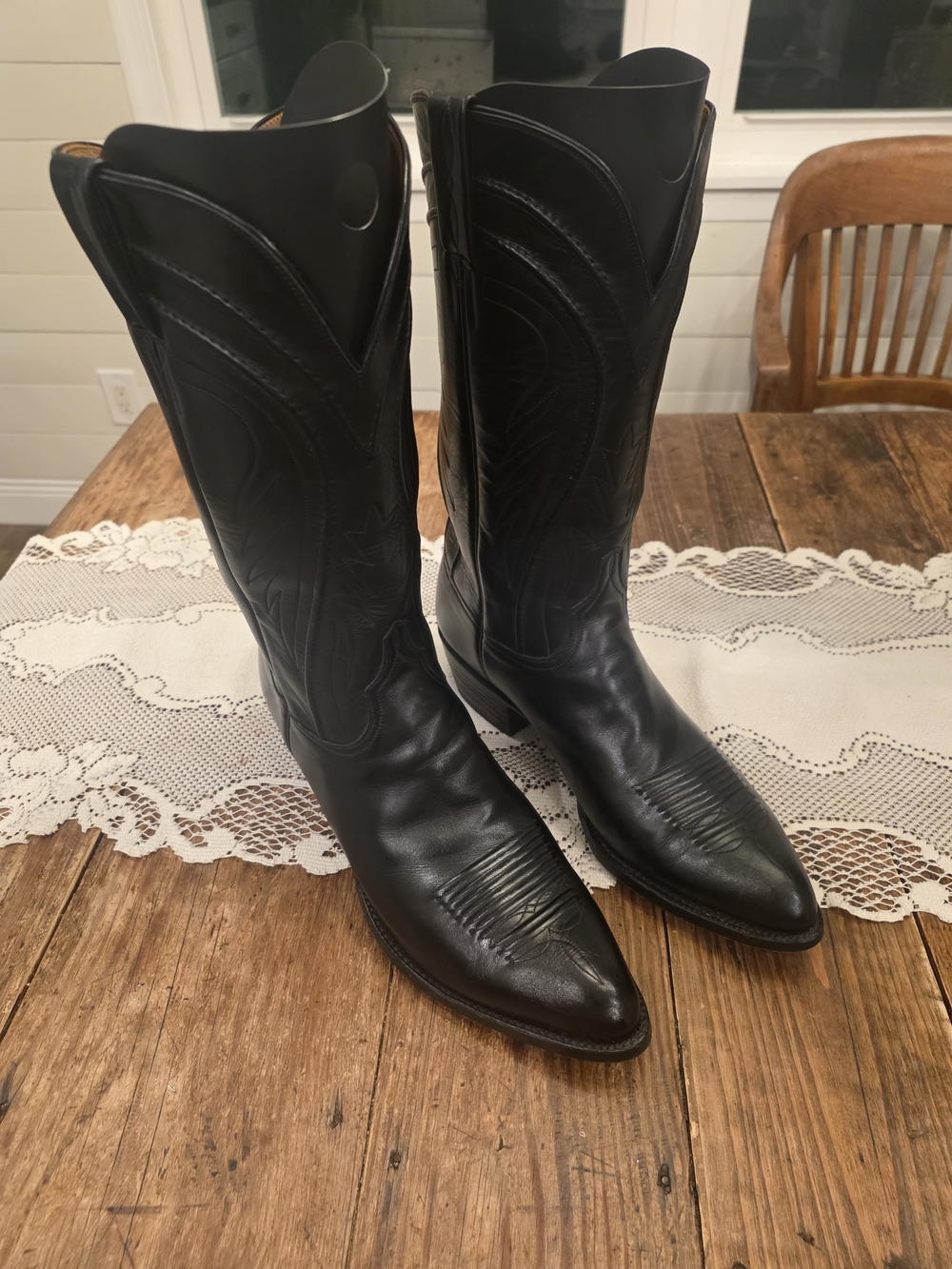 12d LUCCHESE CLASSICS Handmade Royalcalf Leather Black